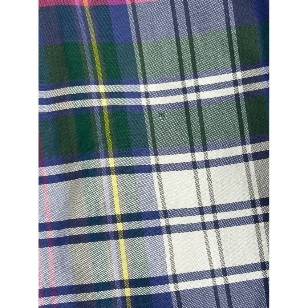 Tommy Hilfiger Mens Plaid Short Sleeve Button Down Shirt Multi Color Crest Logo - Picture 7 of 11